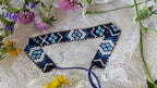 Lesya Ukrainka–Inspired Blue Sylianka – Beaded Ukrainian Choker in Blue, white and black – alternate view 3