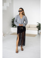 Women's Wool-Blend Cropped Cardigan in gray, alternate view