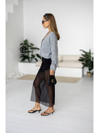 Women's Wool-Blend Cropped Cardigan in gray, alternate view