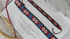 Plyn Chasu Floral Sylianka – Ukrainian Beaded Choker in Green, blue, red and white – beadwork detail 3