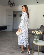 Violeta Linen Dress – Elegant Long Sleeve Dress