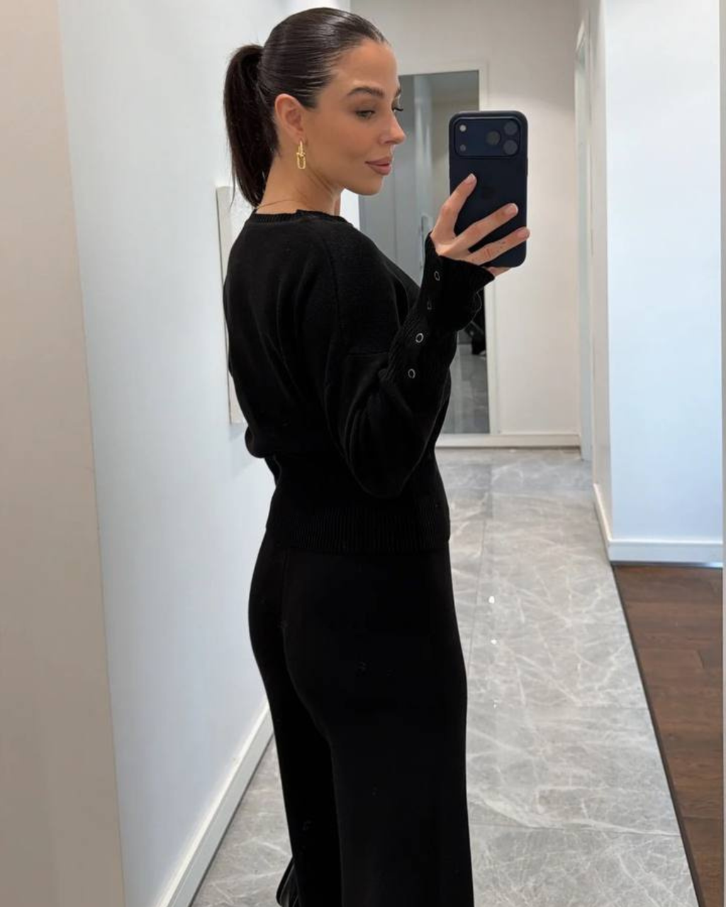 Cotton Knit Cardigan Set