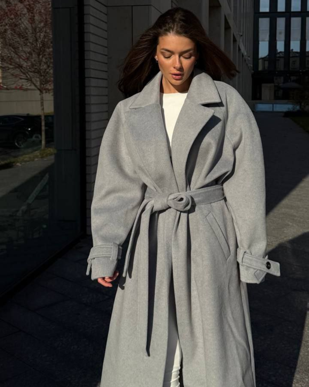 Oversized Llama Wool Wrap Coat