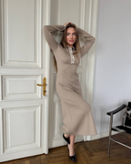 Polo Knit Midi Dress