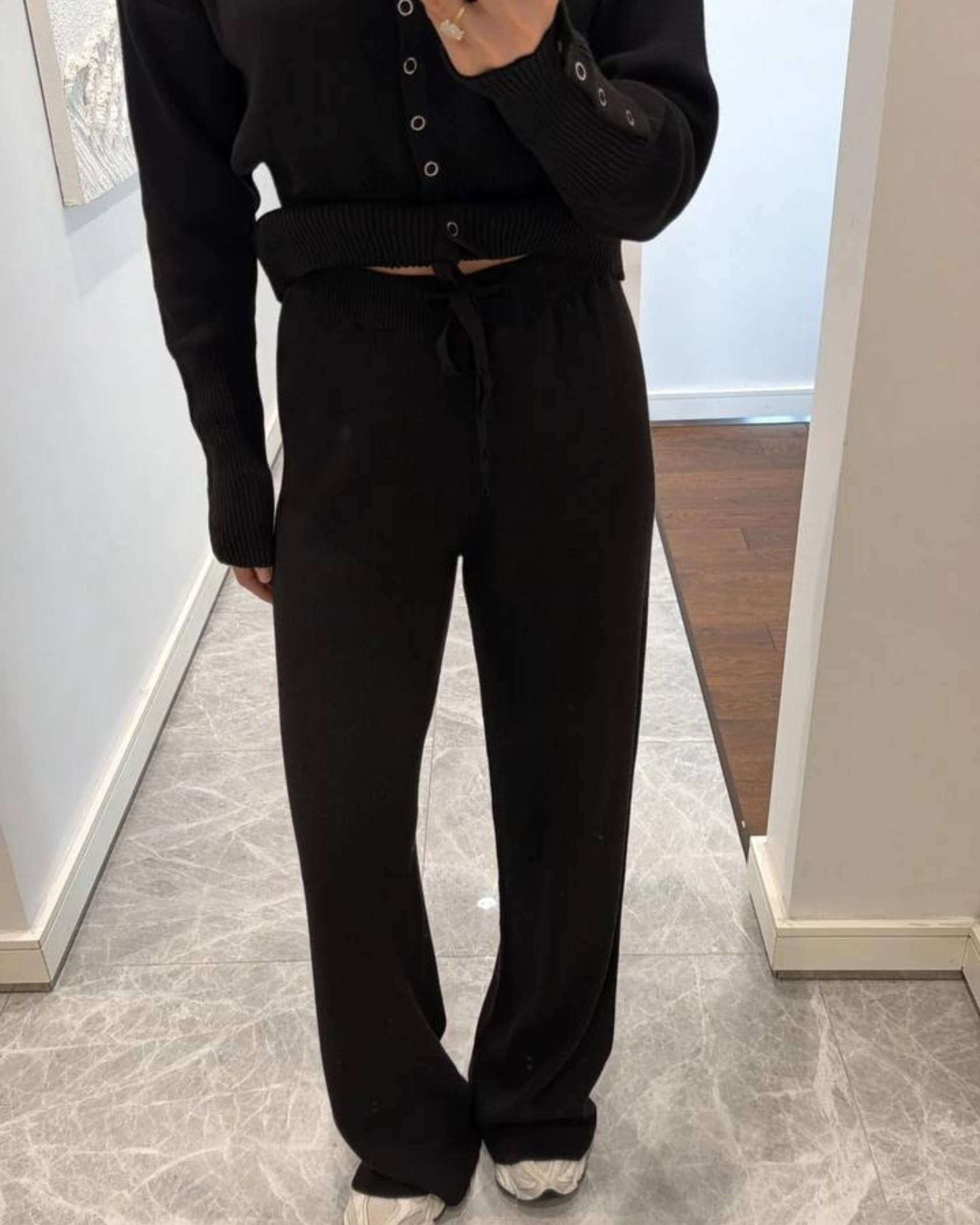 Cotton Knit Cardigan Set