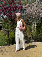 Women's Linen Two-Piece Set with Tie — Confeti