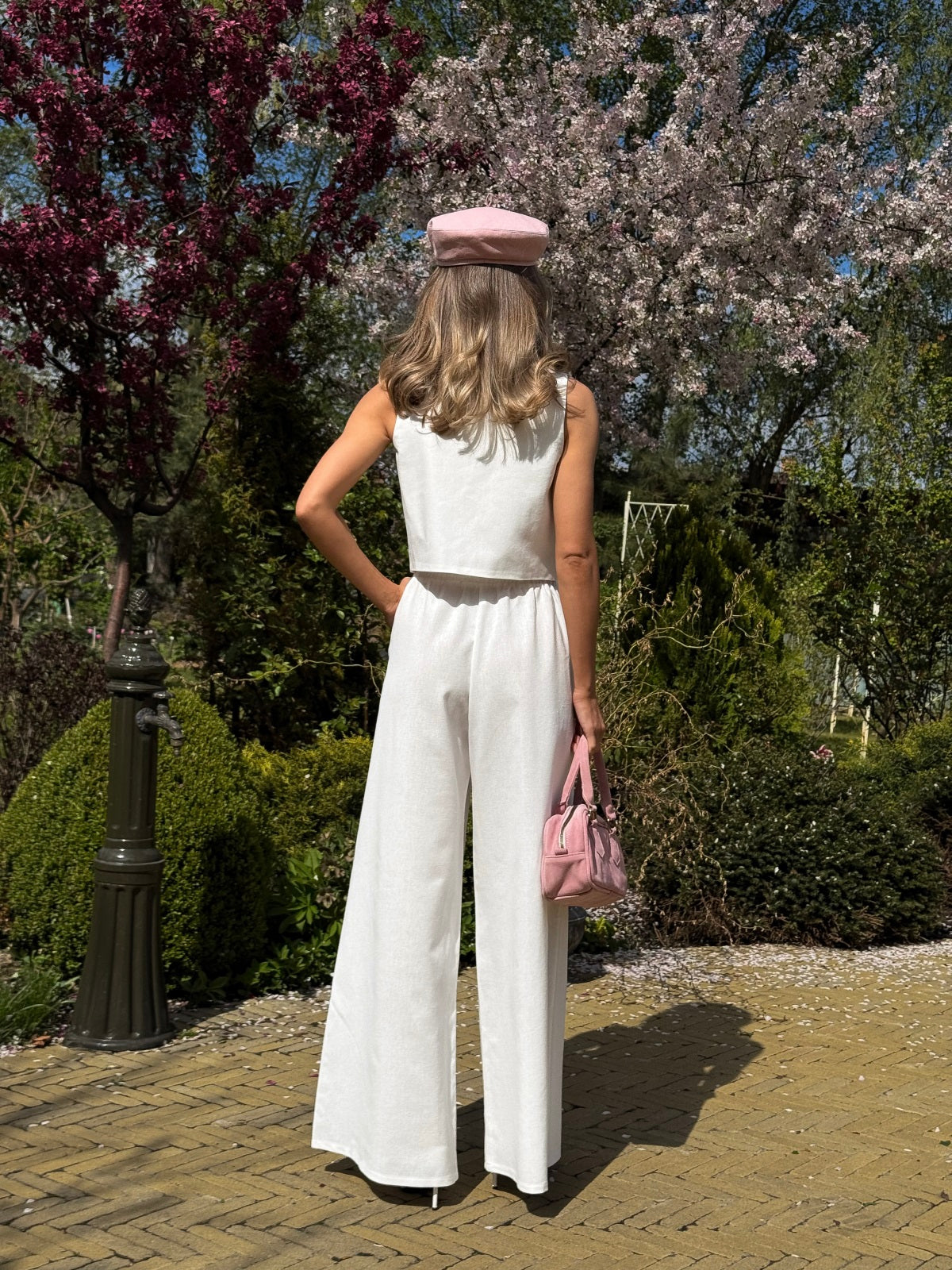 Women's Linen Two-Piece Set with Tie — Confeti