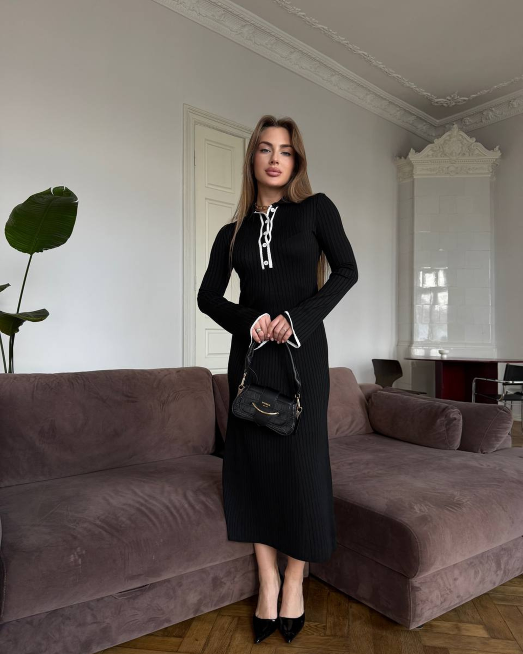 Polo Knit Midi Dress