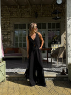 Women's Linen Two-Piece Set with Tie — Confeti