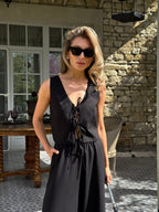 Women's Linen Two-Piece Set with Tie — Confeti