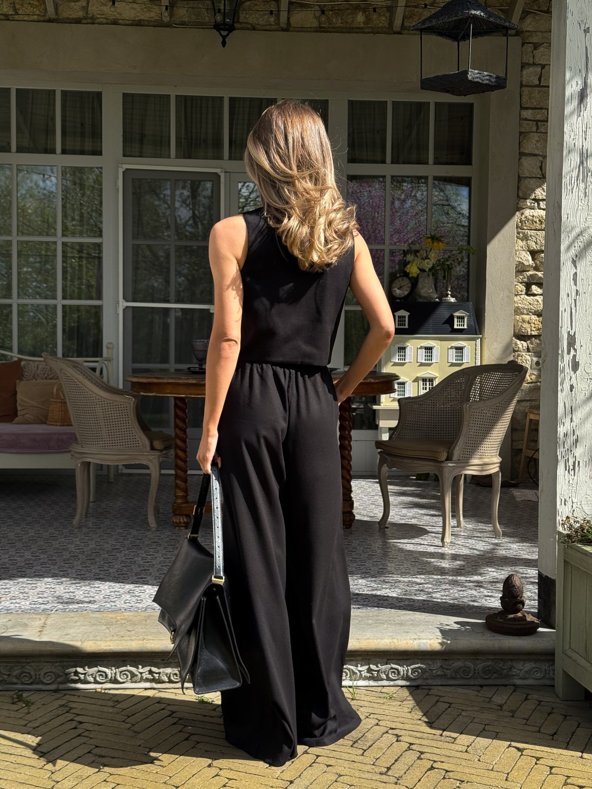 Women's Linen Two-Piece Set with Tie — Confeti