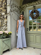 Women's Linen Two-Piece Set with Tie — Confeti