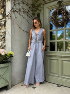 Women's Linen Two-Piece Set with Tie — Confeti