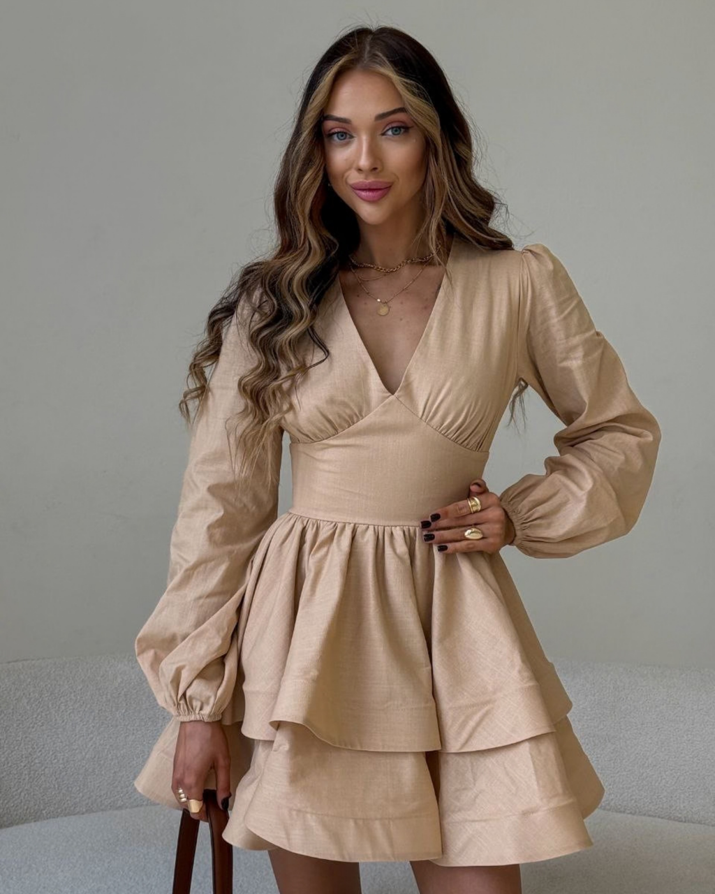 Linen V‑Neck Dress – Feminine Summer Linen Dress