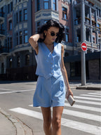 Women's Linen Shorts Set LIONSHORT — Summer Co-ord