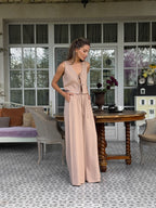 Women's Linen Two-Piece Set with Tie — Confeti