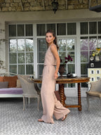 Women's Linen Two-Piece Set with Tie — Confeti