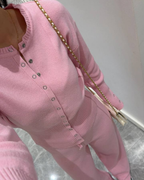 Cotton Knit Cardigan Set