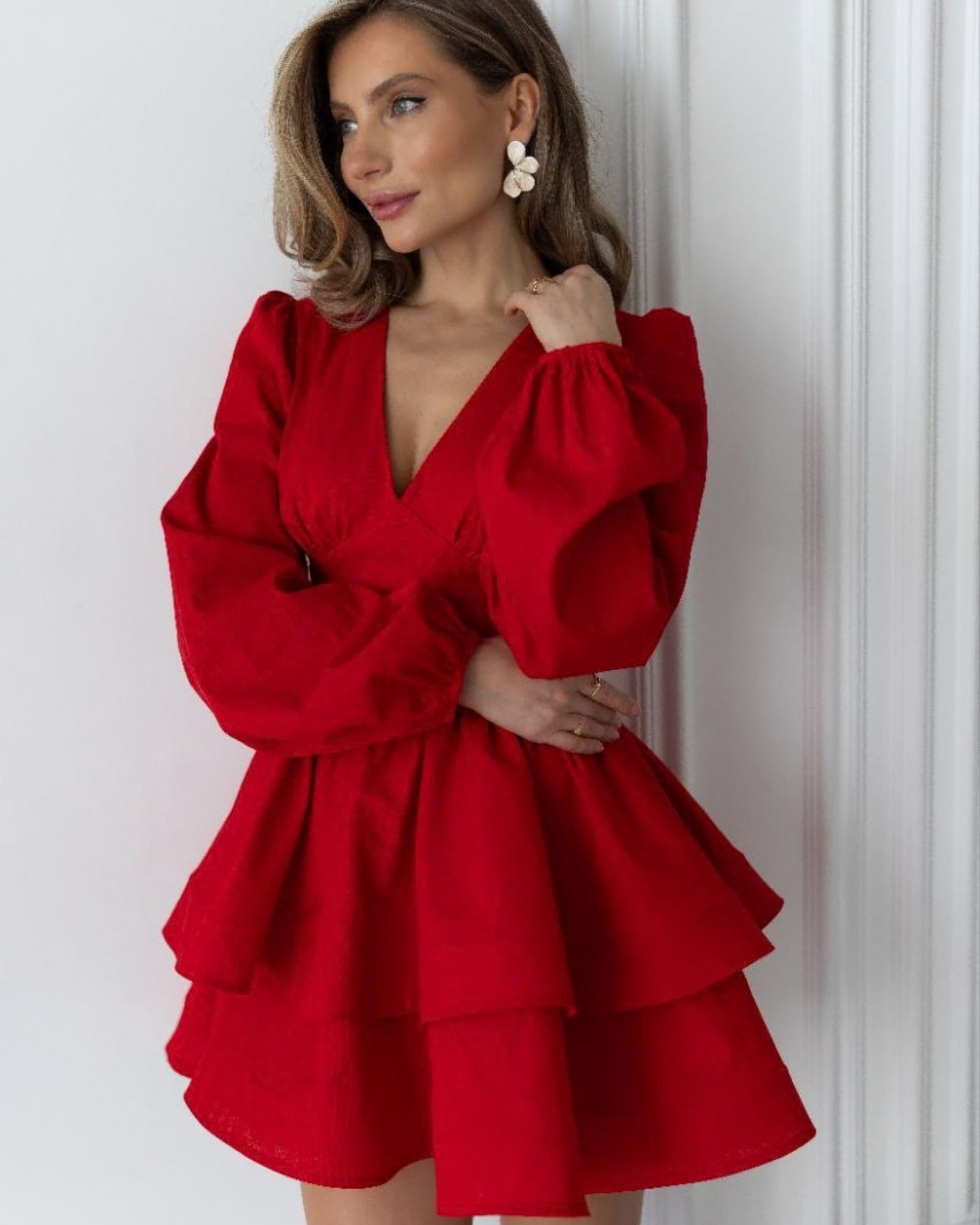 Linen V‑Neck Dress – Feminine Summer Linen Dress