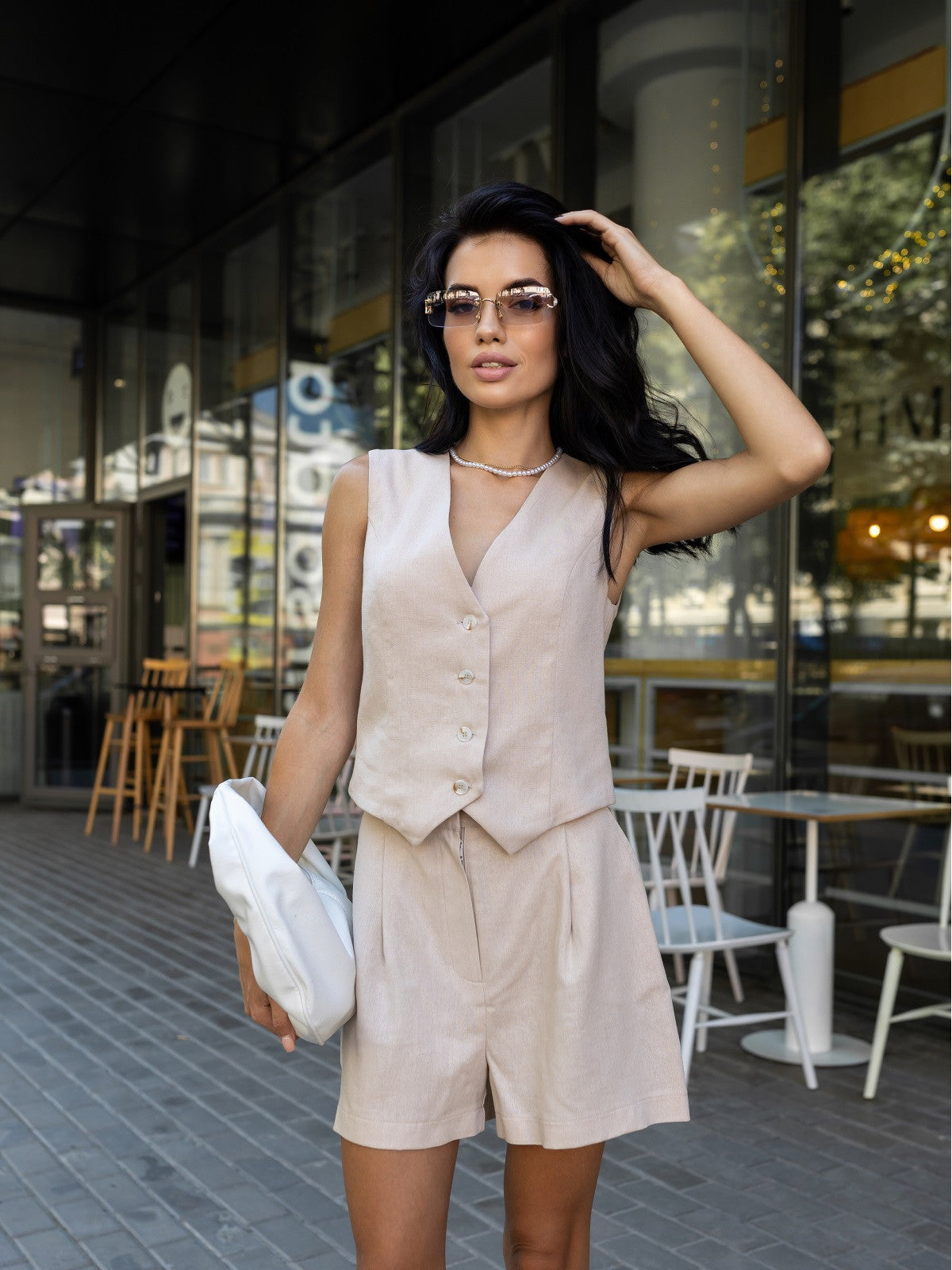 Women's Linen Shorts Set LIONSHORT — Summer Co-ord
