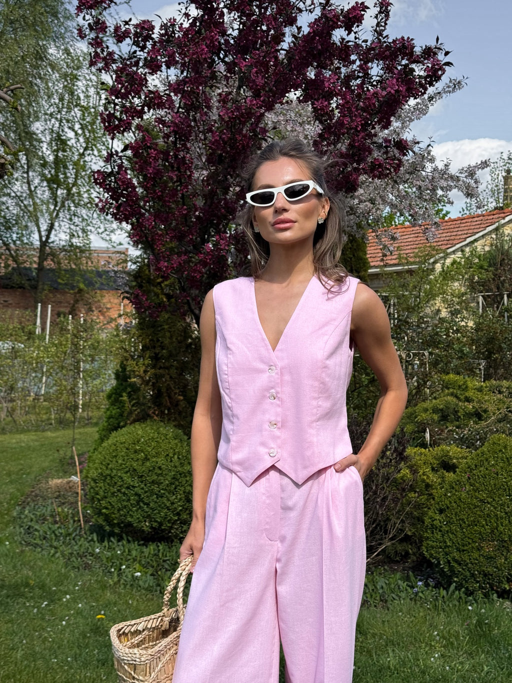 Women's Linen Two-Piece Set LION — Coordinated Summer Look