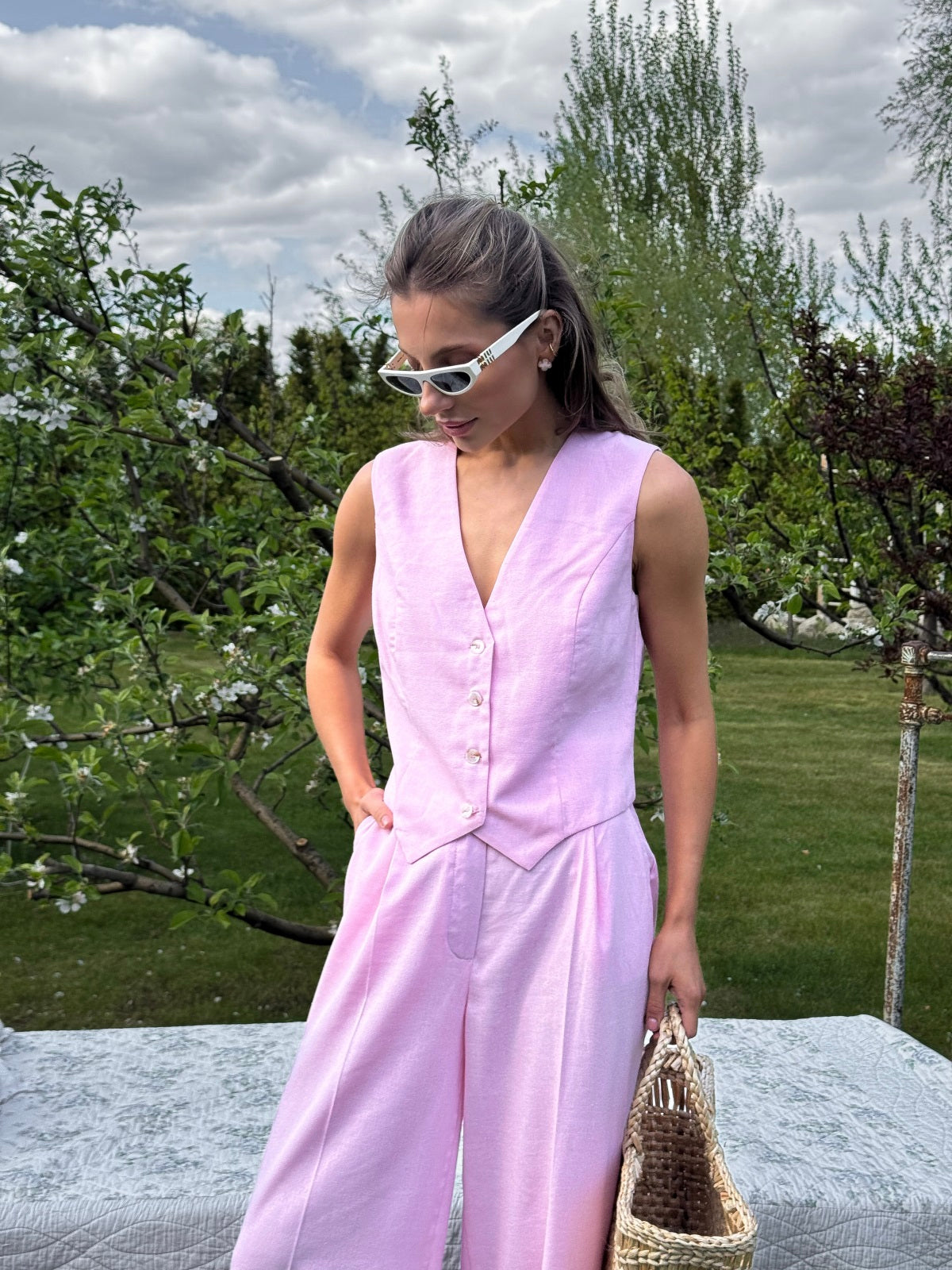 Women's Linen Two-Piece Set LION — Coordinated Summer Look, main view