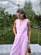 Women's Linen Two-Piece Set LION — Coordinated Summer Look