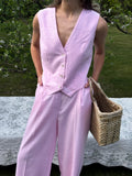 Women's Linen Two-Piece Set LION — Coordinated Summer Look