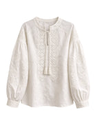 Embroidered Vest & Blouse Set — Manishka Tie Vest + White Vyshyvanka
