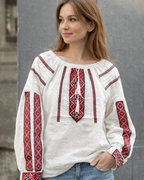 Red Geometric Embroidery – Vyshyvanka – Women
