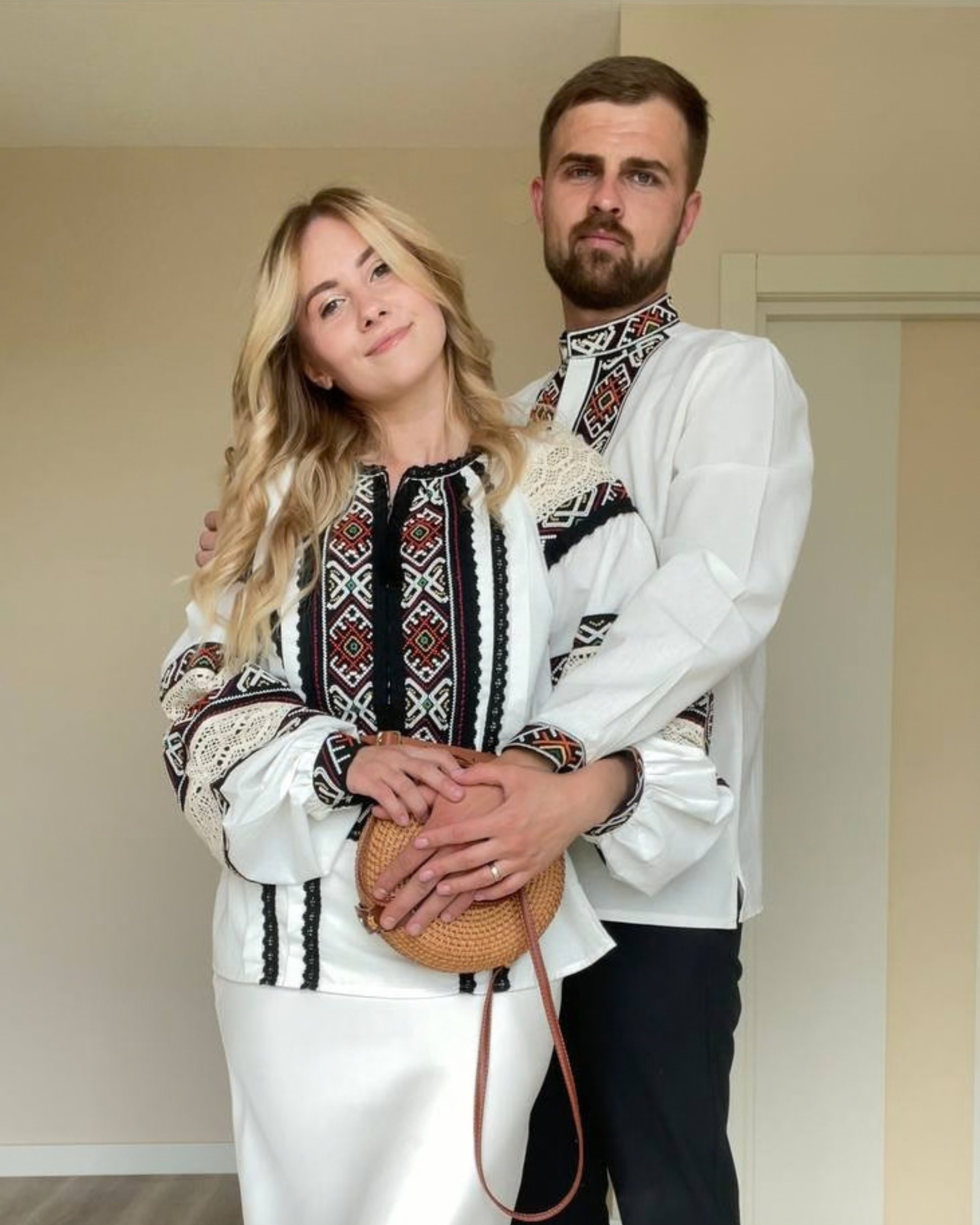 Geometric Classic Embroidered Shirt – Vyshyvanka – Men