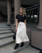 Satin Midi Skirt