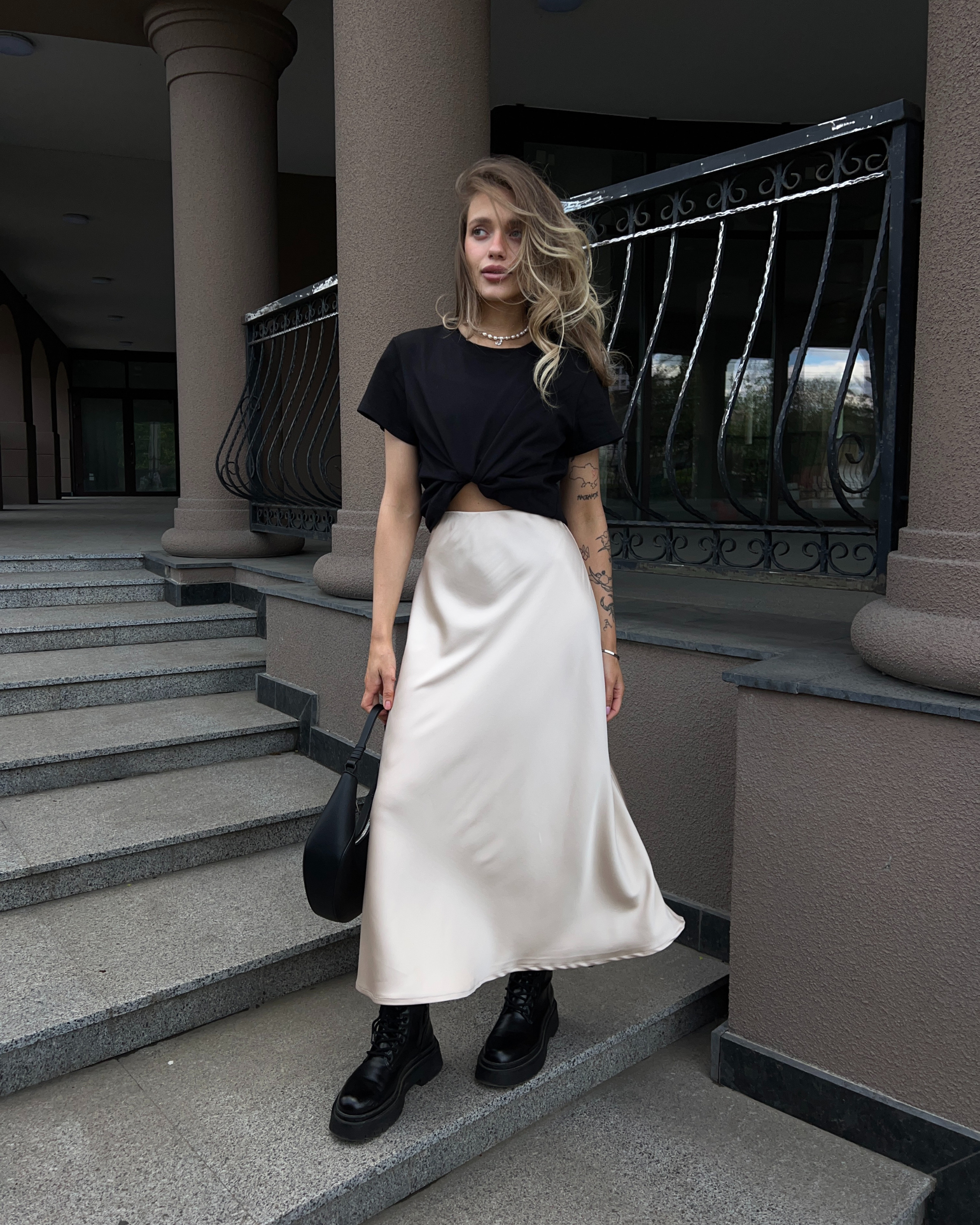 Satin Midi Skirt