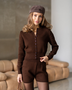 Knit Set – Cardigan & Shorts
