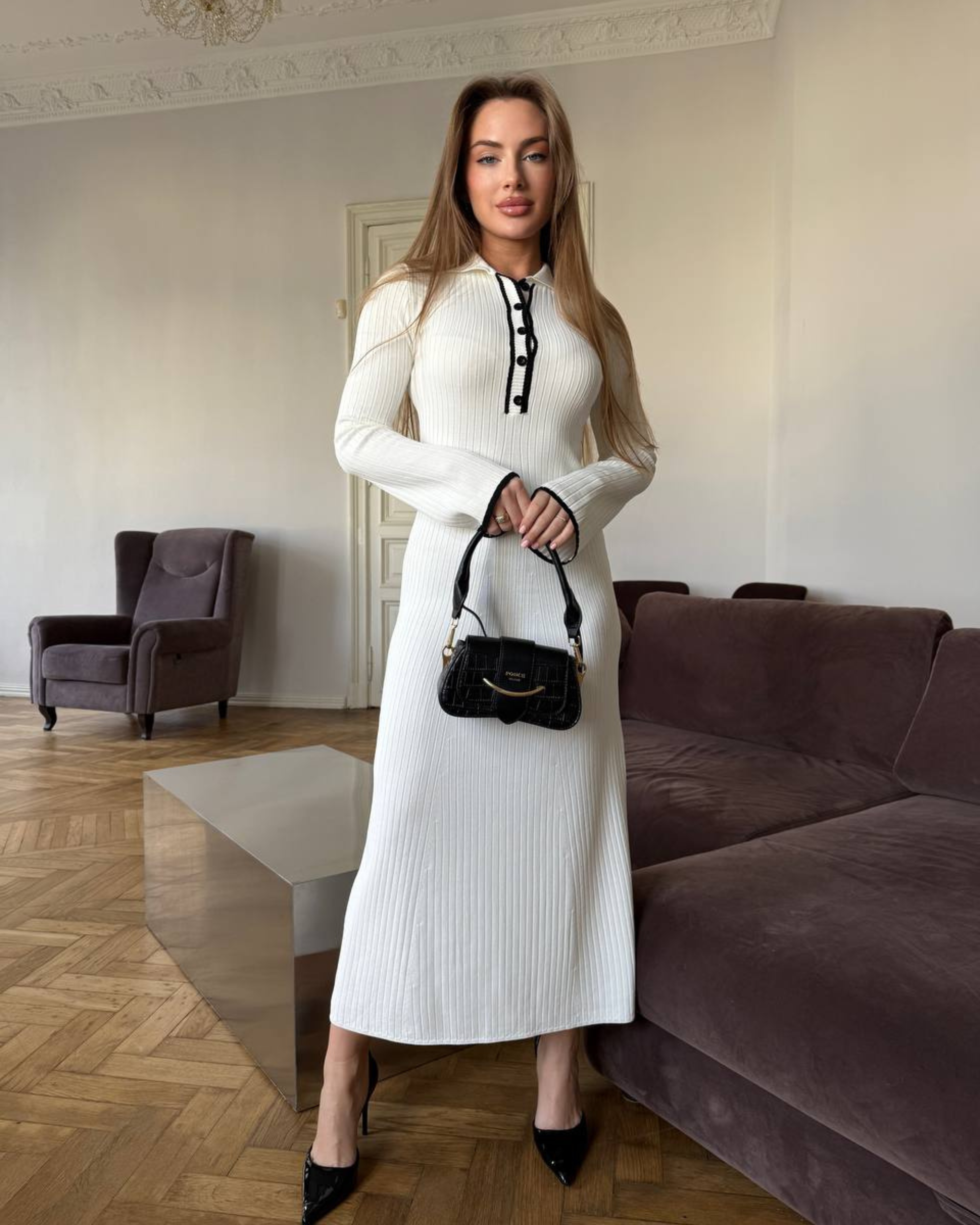 Polo Knit Midi Dress