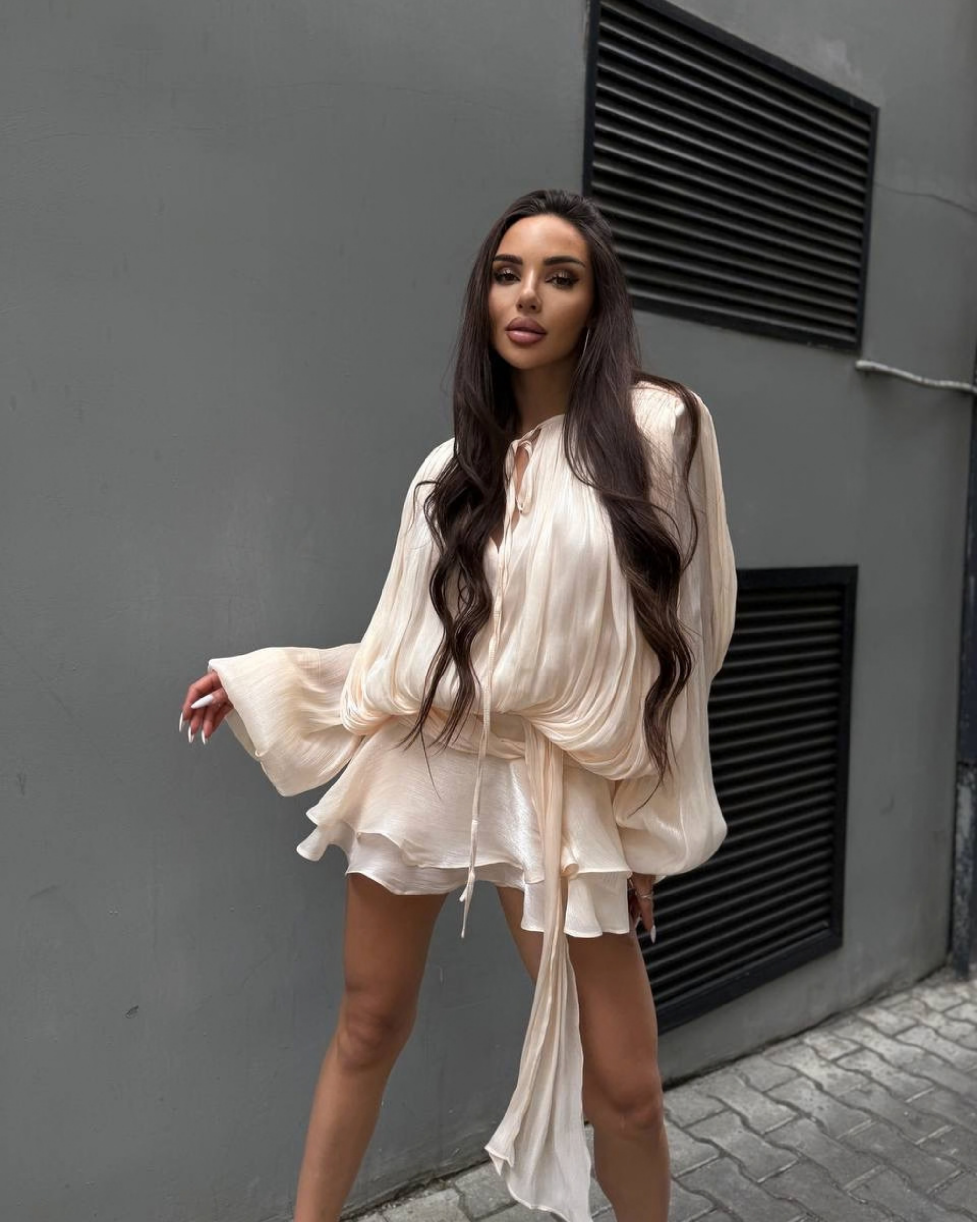 Silk Mini Dress with Shorts Lining – Elegant Lightweight Summer Dress