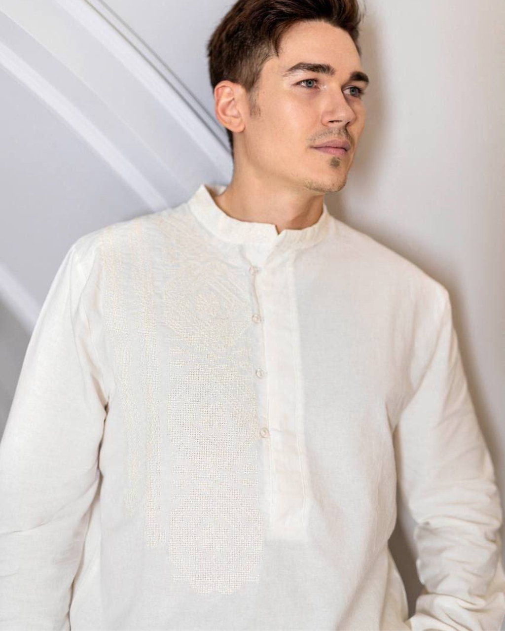 Pure White Embroidery Shirt – Vyshyvanka – Men
