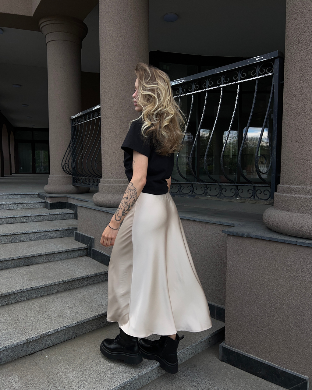 Satin Midi Skirt