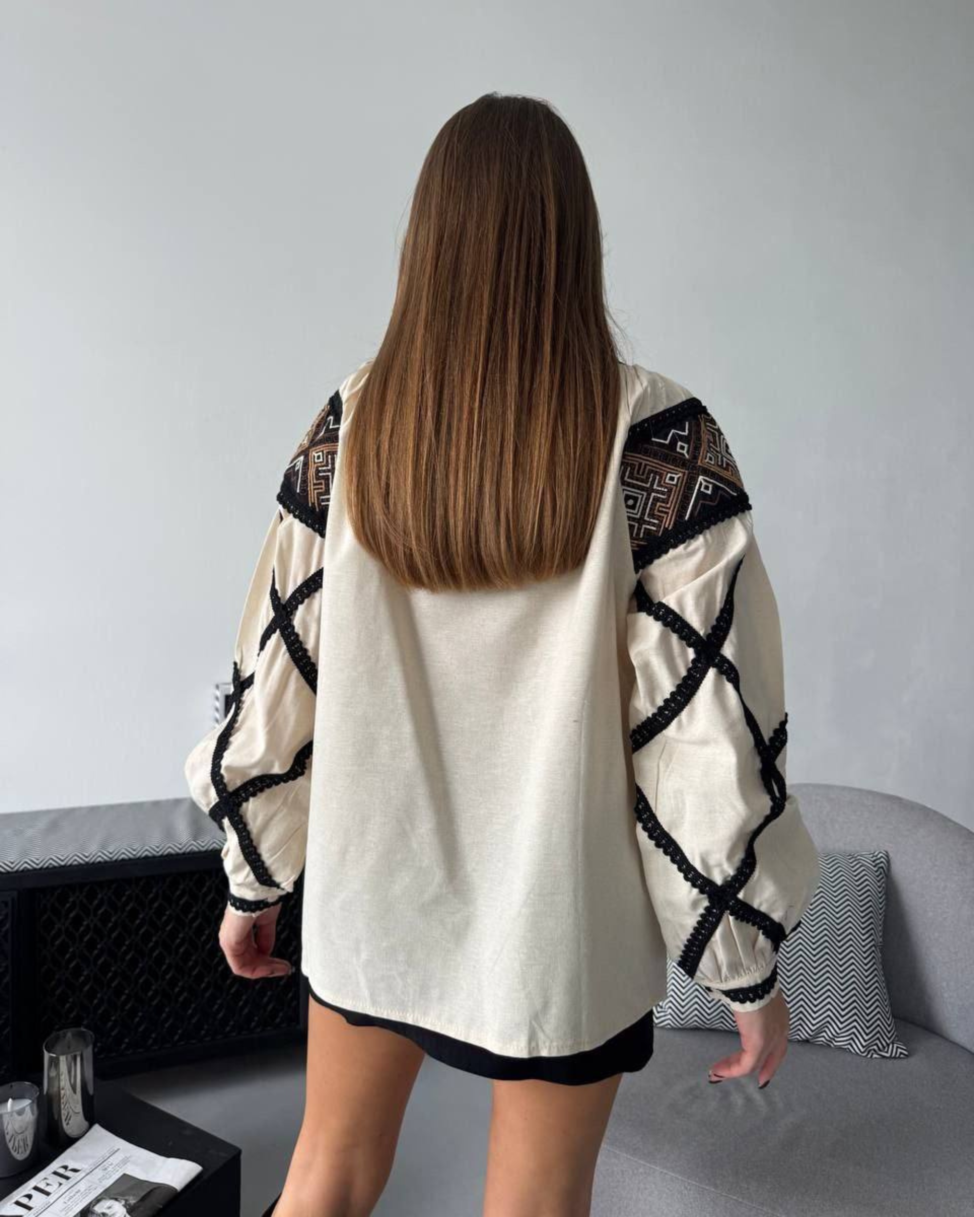 Vyshyvanka “Nadiya” – Beige Embroidered Blouse