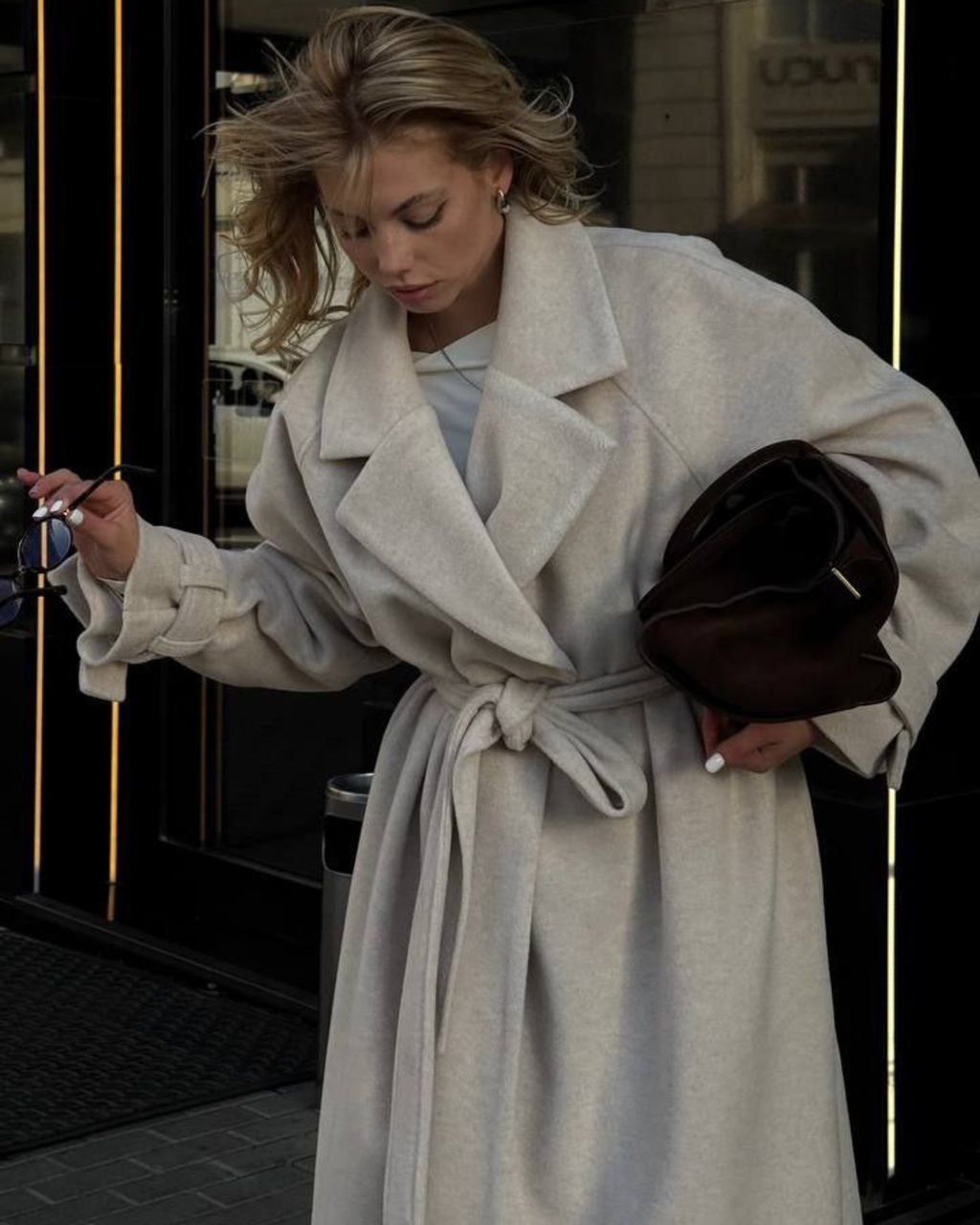 Oversized Llama Wool Wrap Coat