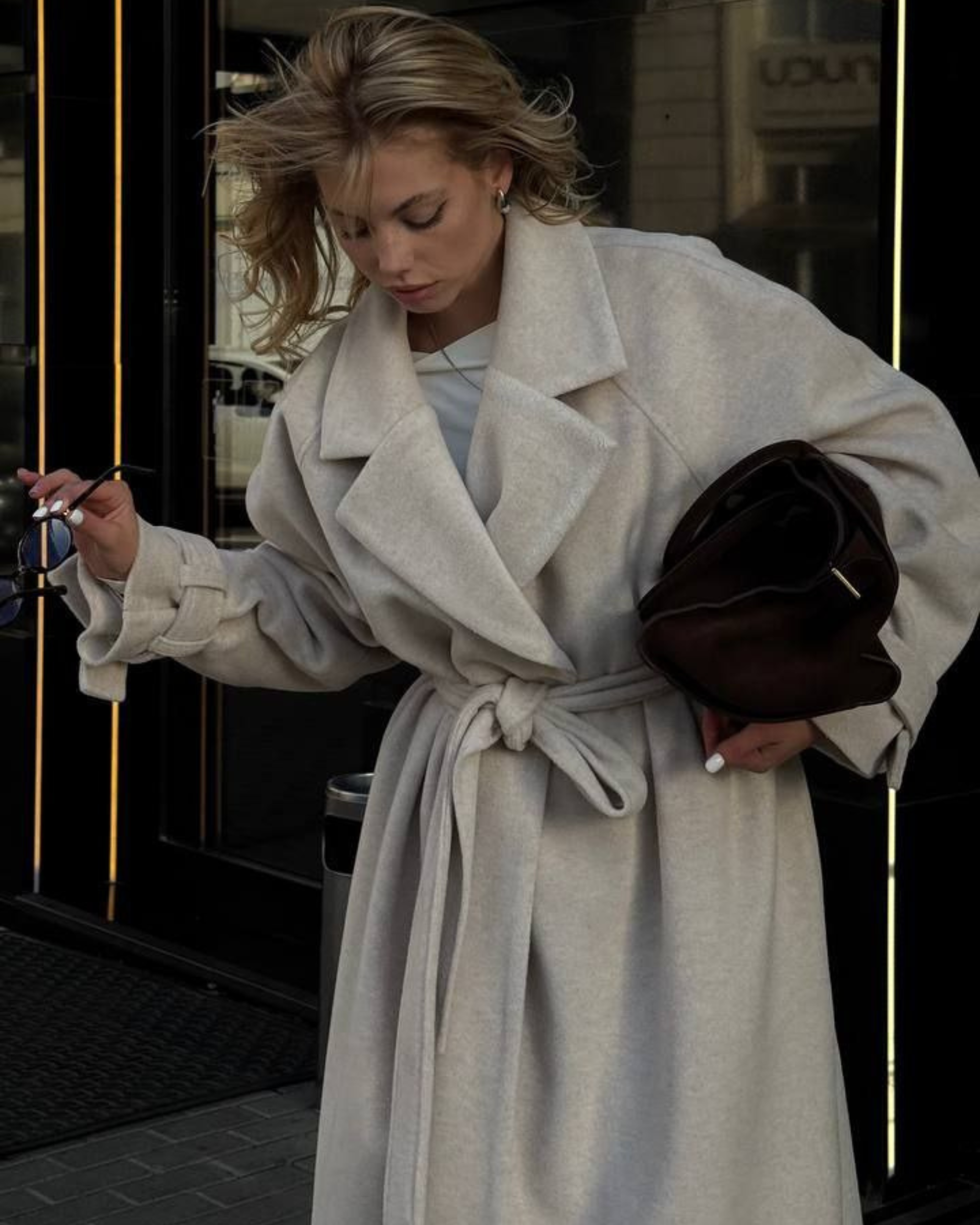 Oversized Llama Wool Wrap Coat