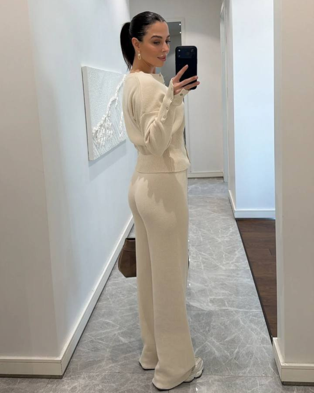 Cotton Knit Cardigan Set