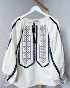 White Lace-Trim Embroidered Vyshyvanka