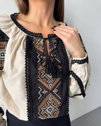 Vyshyvanka “Nadiya” – Beige Embroidered Blouse