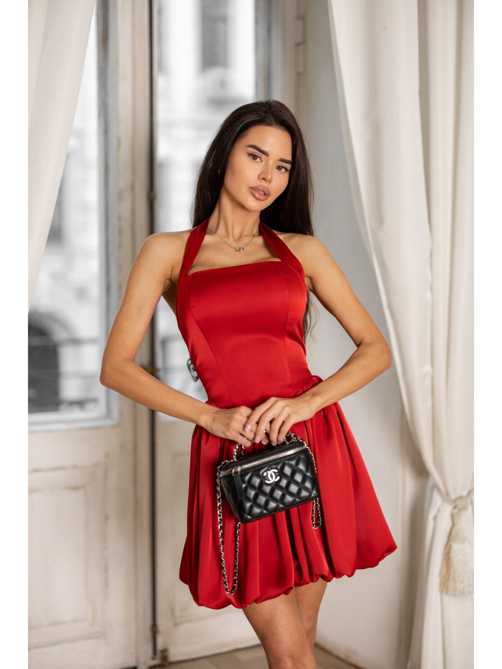 Women's Statement Midi Dress EXCITE — Premium Double Silk