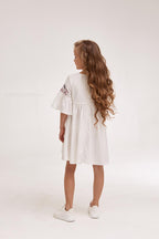 Girls' Ukrainian Embroidered Dress "Zaichyky" — Bunny Easter Vyshyvanka