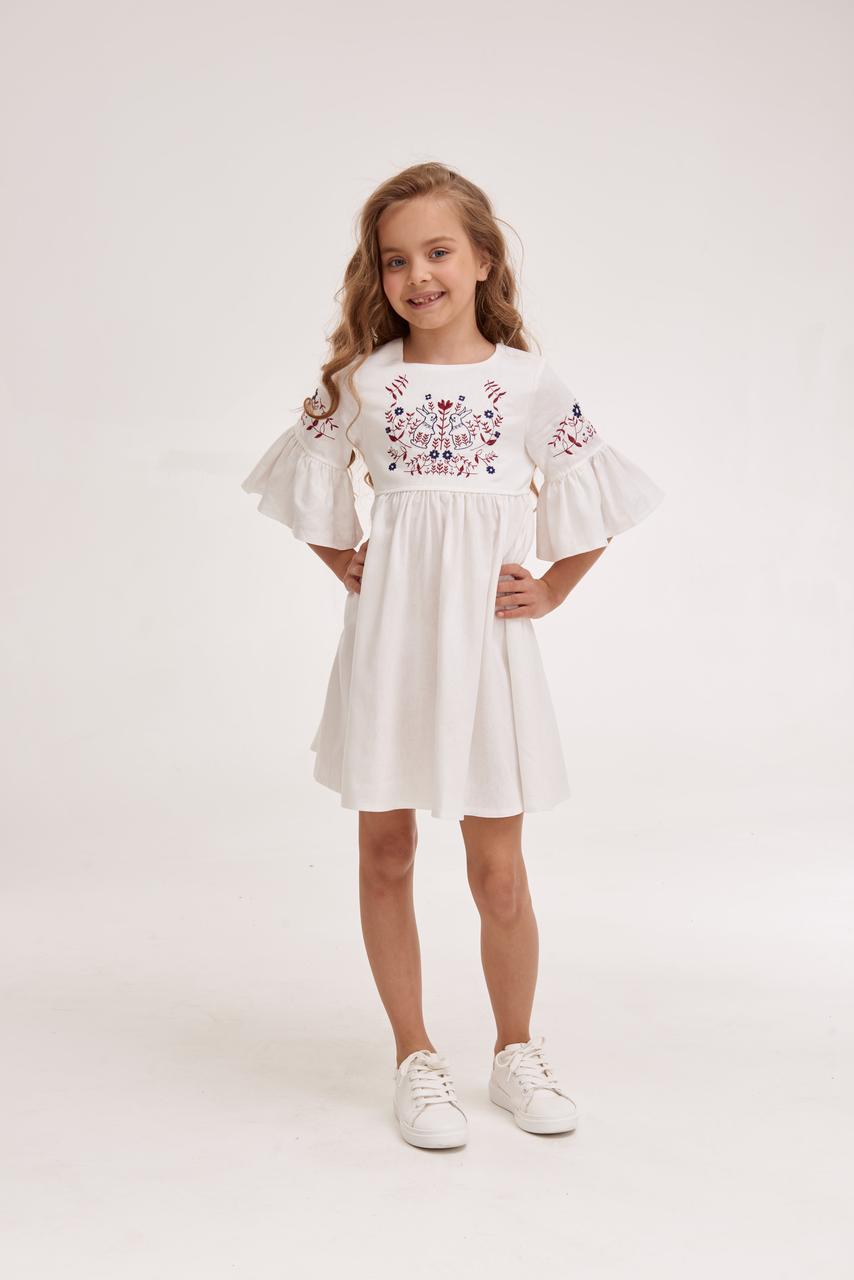 Girls' Ukrainian Embroidered Dress "Zaichyky" — Bunny Easter Vyshyvanka