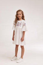 Girls' Ukrainian Embroidered Dress "Zaichyky" — Bunny Easter Vyshyvanka