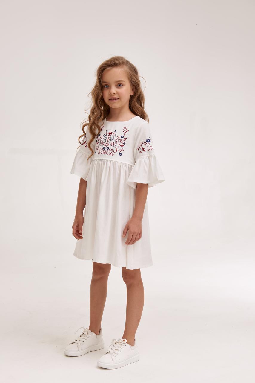 Girls' Ukrainian Embroidered Dress "Zaichyky" — Bunny Easter Vyshyvanka