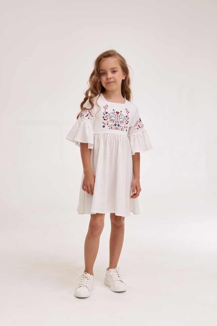 Girls' Ukrainian Embroidered Dress "Zaichyky" — Bunny Easter Vyshyvanka